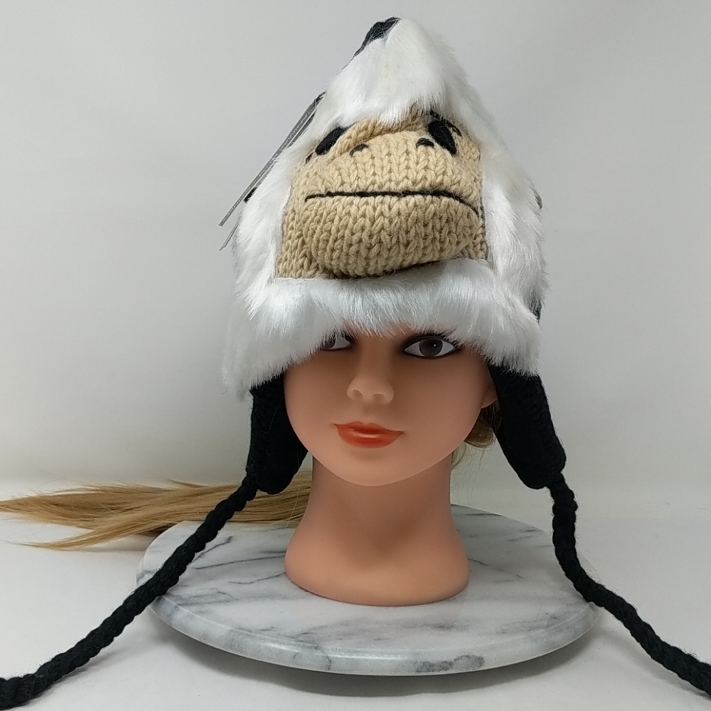 Monkey Animal Pilot Beanie Hat